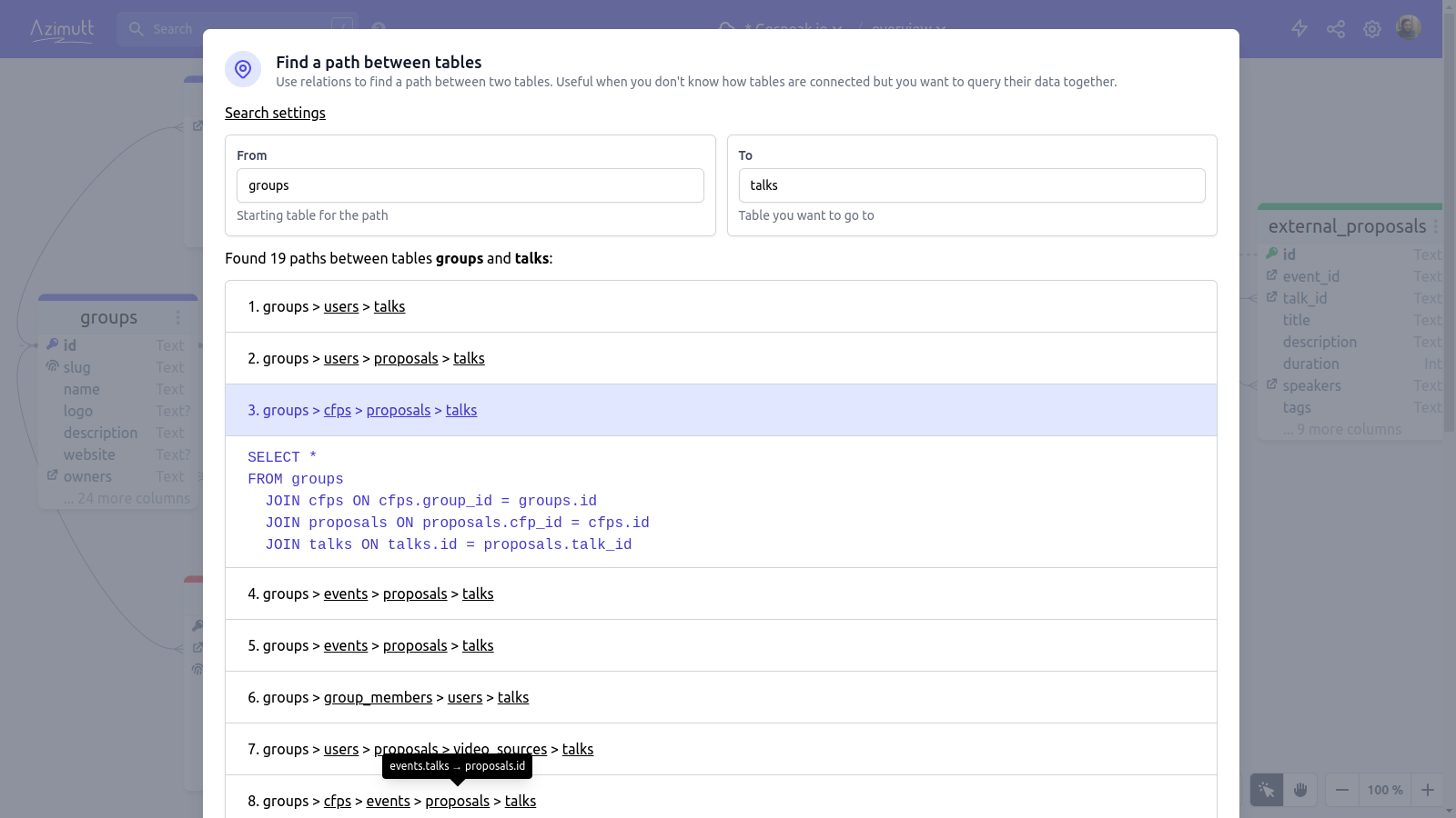 Customer profile user interface